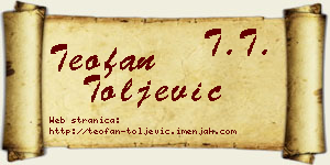 Teofan Toljević vizit kartica